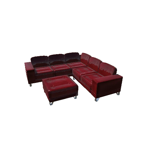 Red Leather Sofa